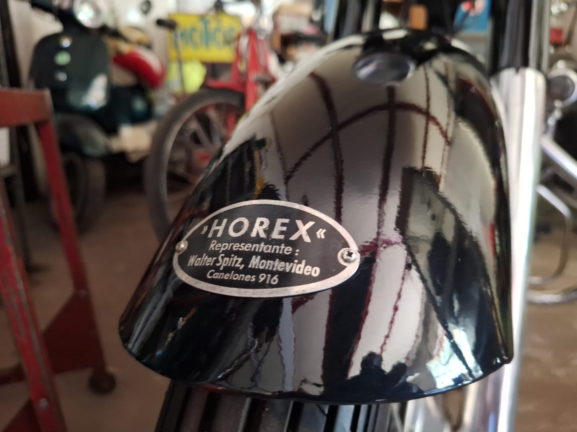 Original Horex badge preserved on the restored fender