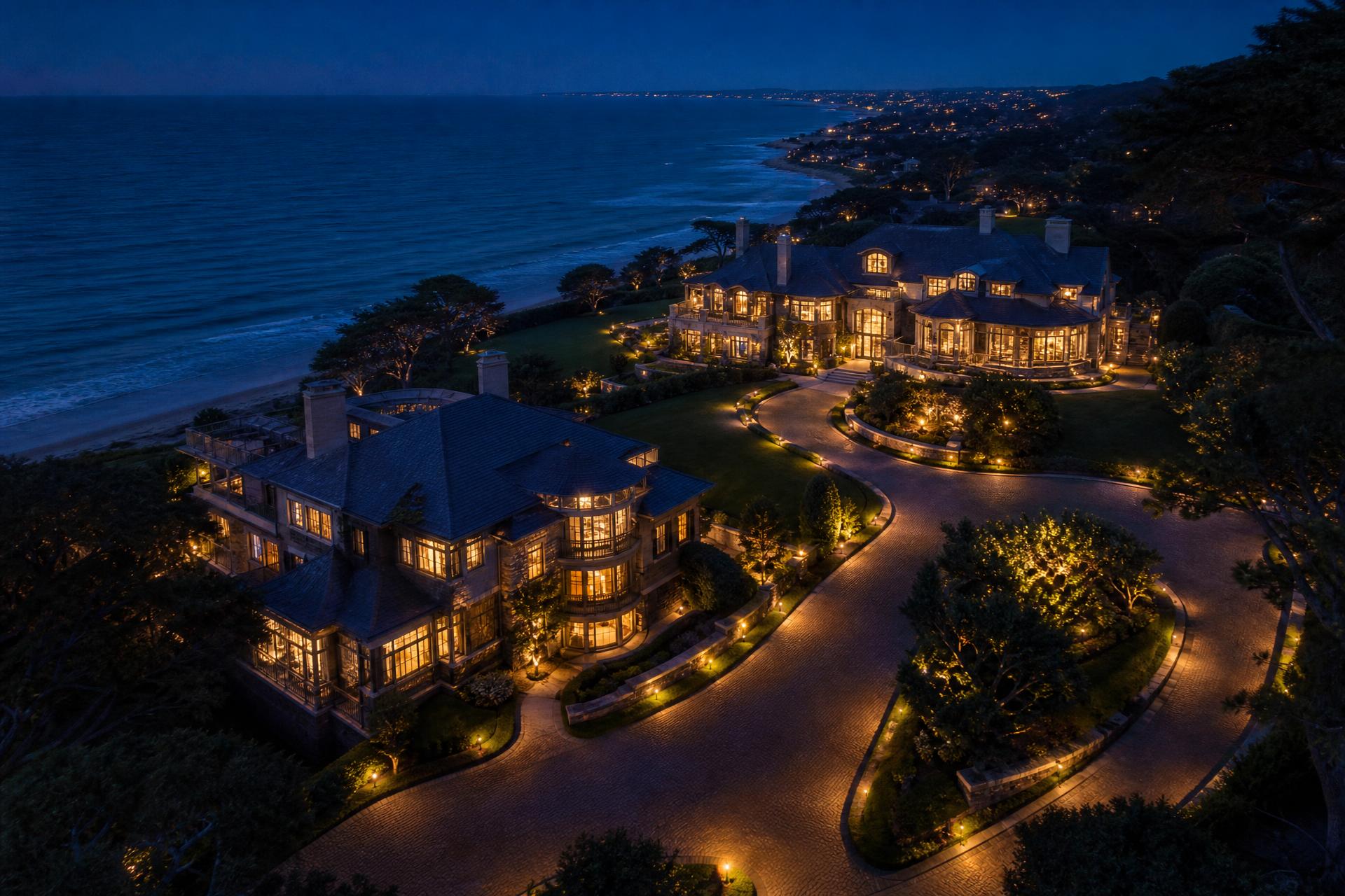 Digital command map connecting four luxury residences across New York, Florida, Massachusetts and Hawaii.