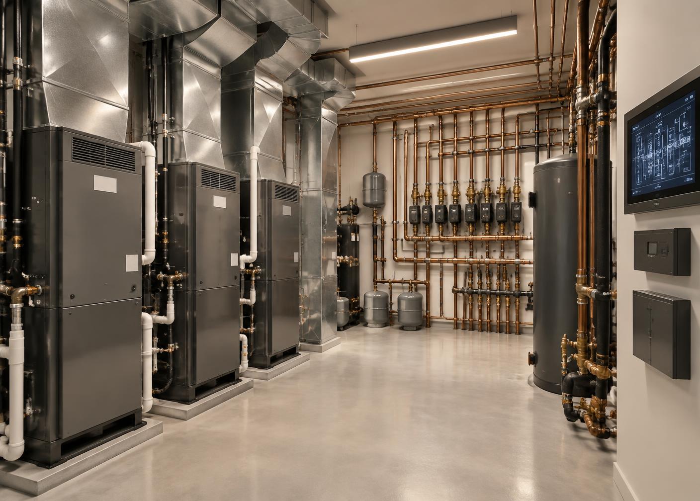 Climate and water systems in a large residence