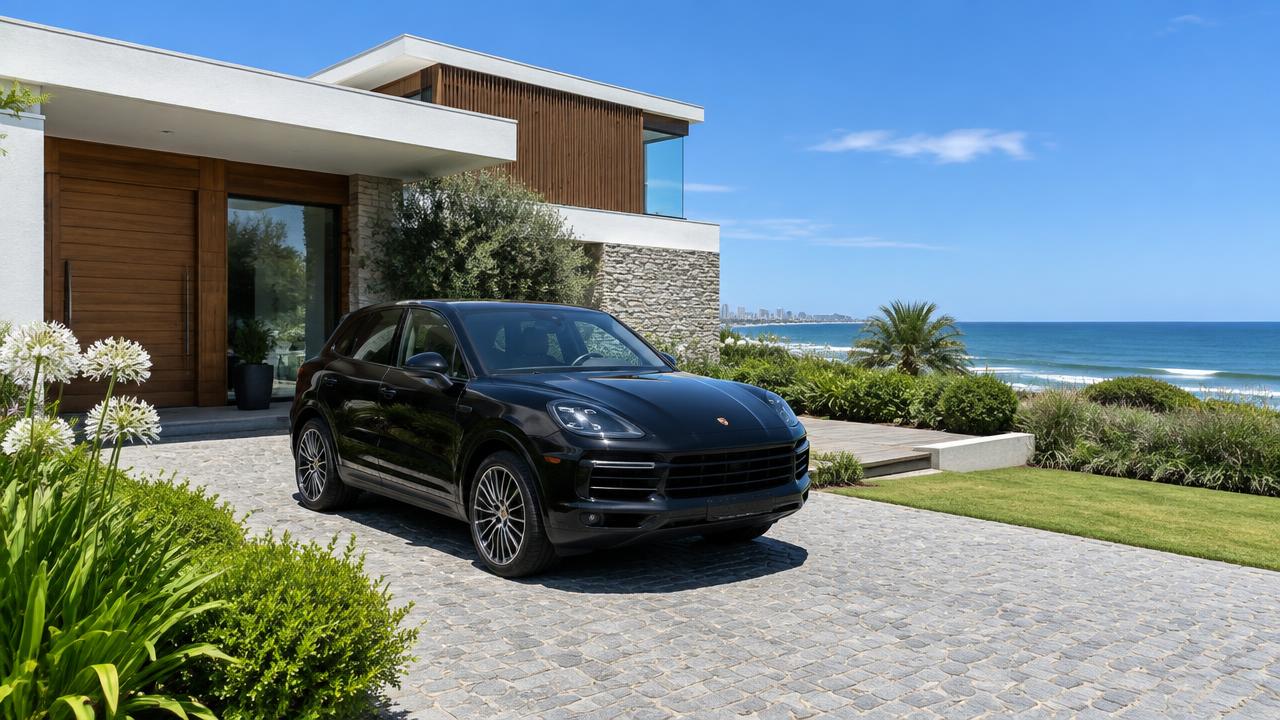 Chauffeured luxury SUV at a beachfront residence in Punta del Este, Uruguay