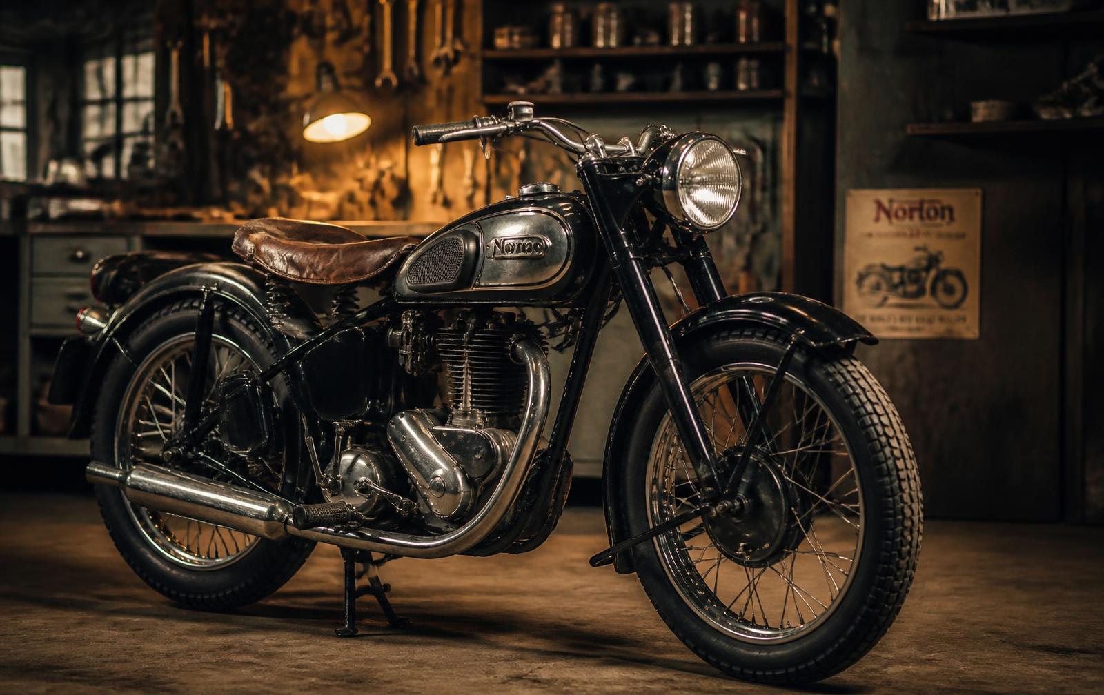 Restored vintage motorcycle